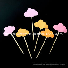 Small and Chic Gold Pink Cloud Cupcake Toppers